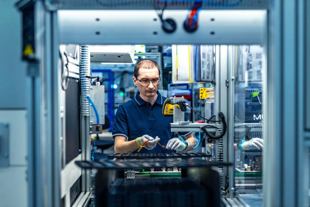 worker during work n the production line